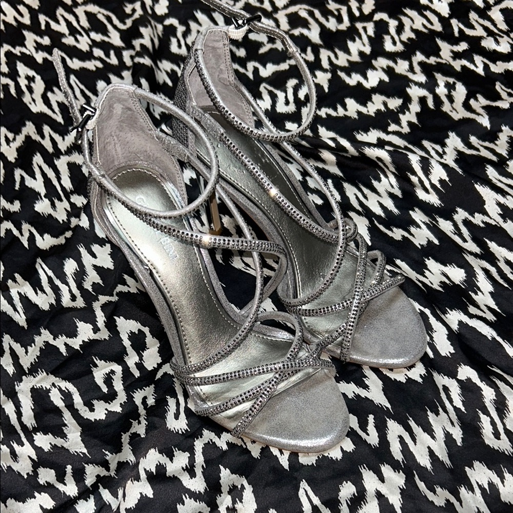 Gianni Bini Silver Strappy Heels